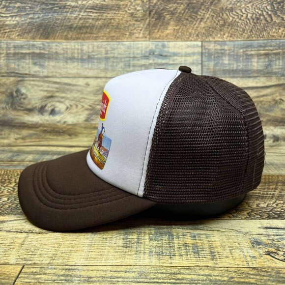 Defunct Schmidt Beer Unisex Trucker Hat Brown Cowboy Country Western Ball Cap - Picture 4 of 8